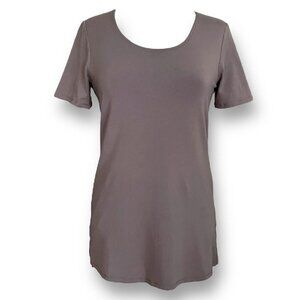 UBU Earth Womens Tee Sz S Gray Bamboo Jersey Longline Minimalist T-shirt Top